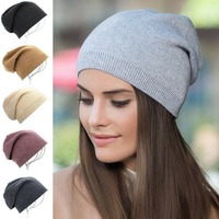 Jesienno-zimowa damska czapka 2022 nowa prosta miękka czapka bez daszka cienkie dzianiny czapka Outdoor Warm zimoodporna moda Bonnet czapka typu Skull Beanie Hat
 1